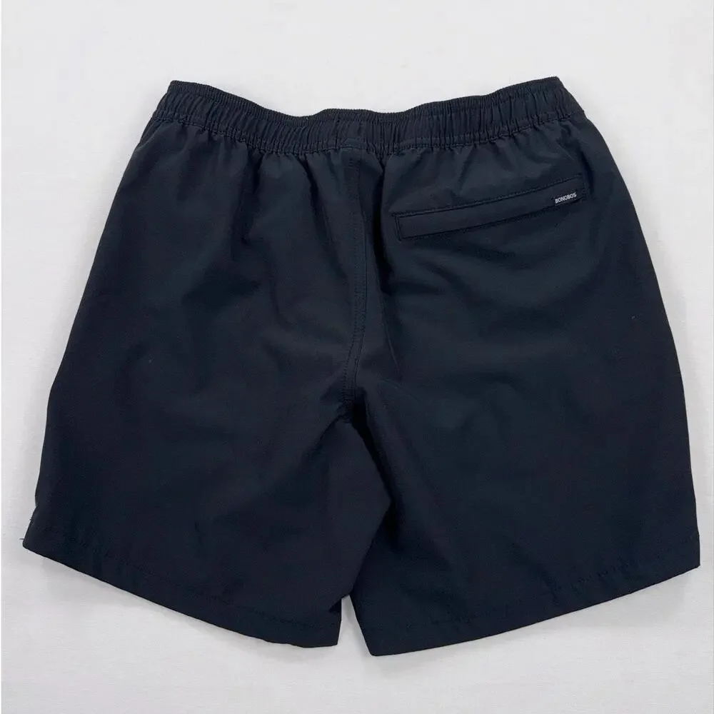 Bonobos Swim Trunks Board Shorts Men's Small Black 6” Inseam Lined Drawstring
